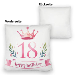 Happy Birthday 18 Krone Kissen