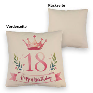 Happy Birthday 18 Krone Kissen