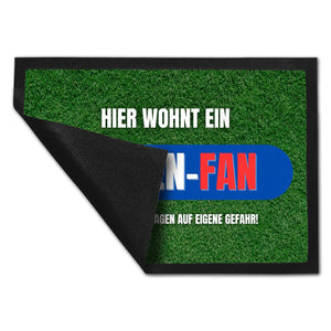 Hier wohnt ein Italien-Fan Fußmatte in 35x50 cm mit Spruch Betreten auf eigene Gefahr