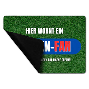 Hier wohnt ein Italien-Fan Fußmatte in 35x50 cm ohne Rand mit Spruch Betreten auf eigene Gefahr