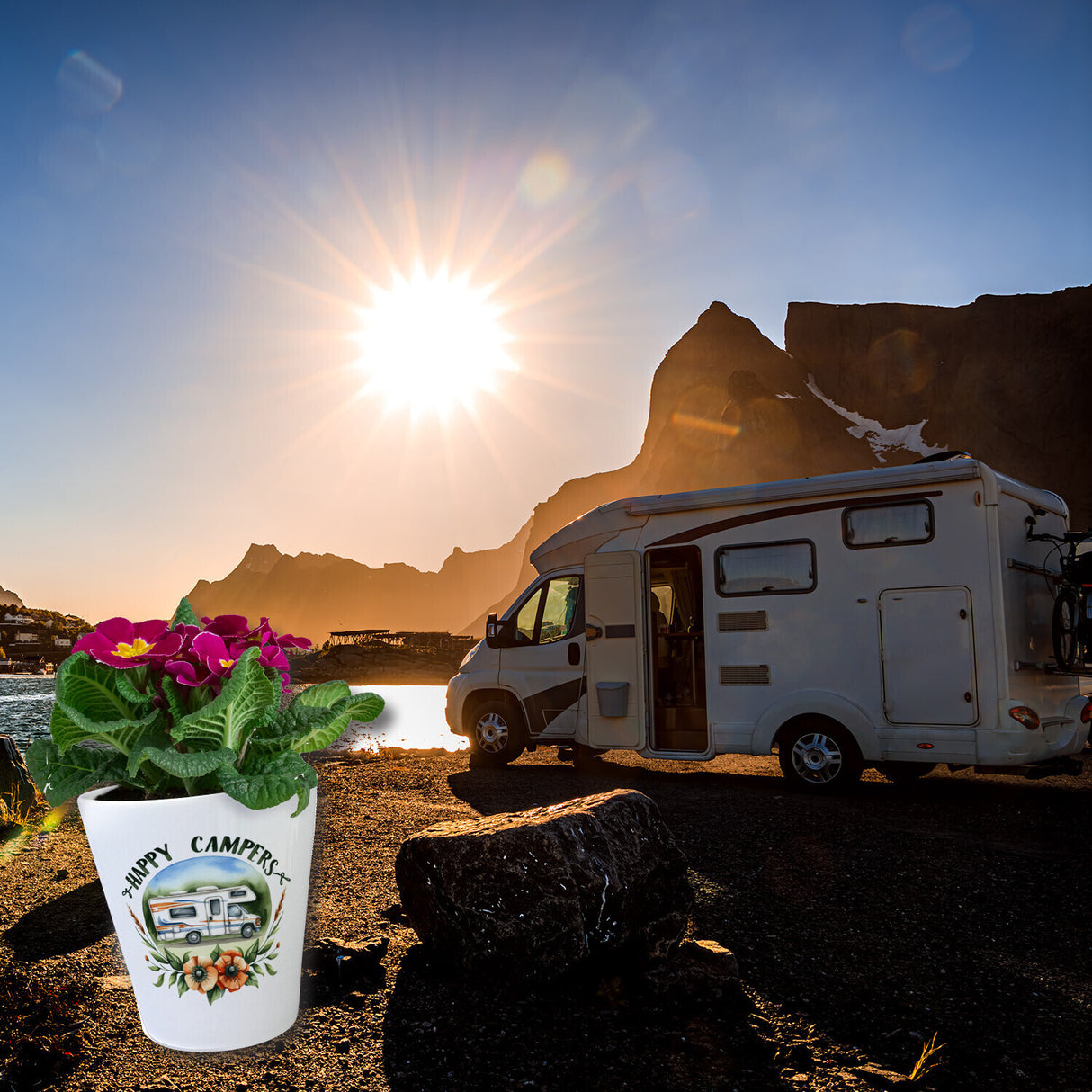 Wohnmobil Happy Campers Blumentopf