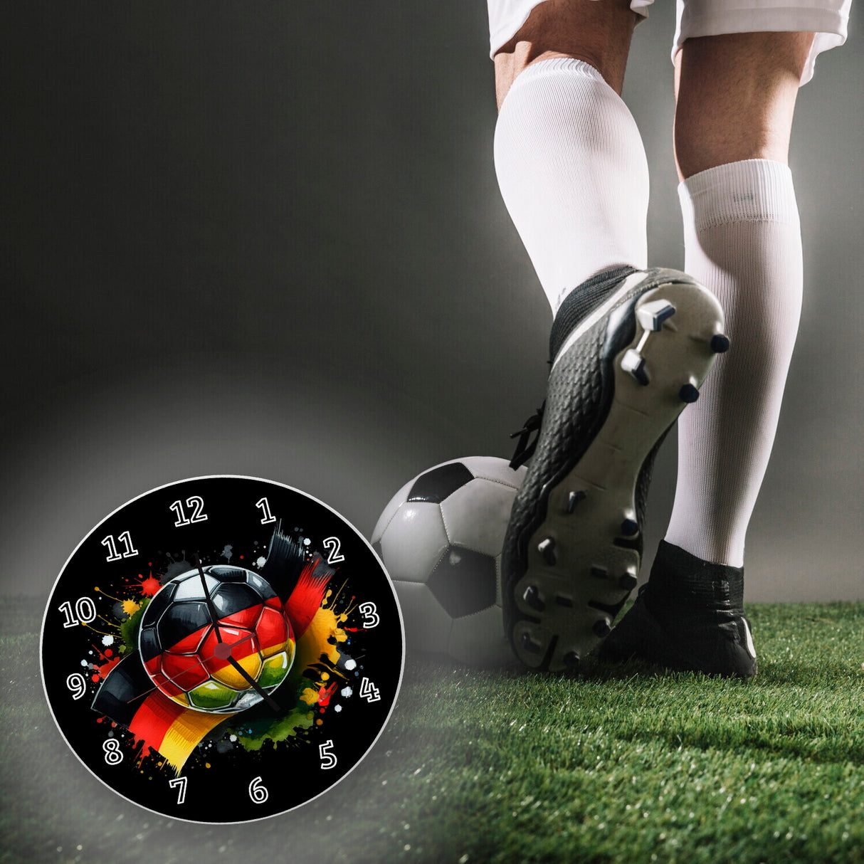 Fußball Deutschland Flagge Wanduhr