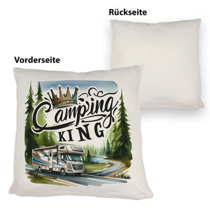 Camping King mit Wohnmobil Kissen mit Spruch Camping King