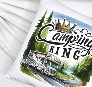 Camping King mit Wohnmobil Kissen mit Spruch Camping King