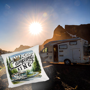 Camping King mit Wohnmobil Kissen mit Spruch Camping King