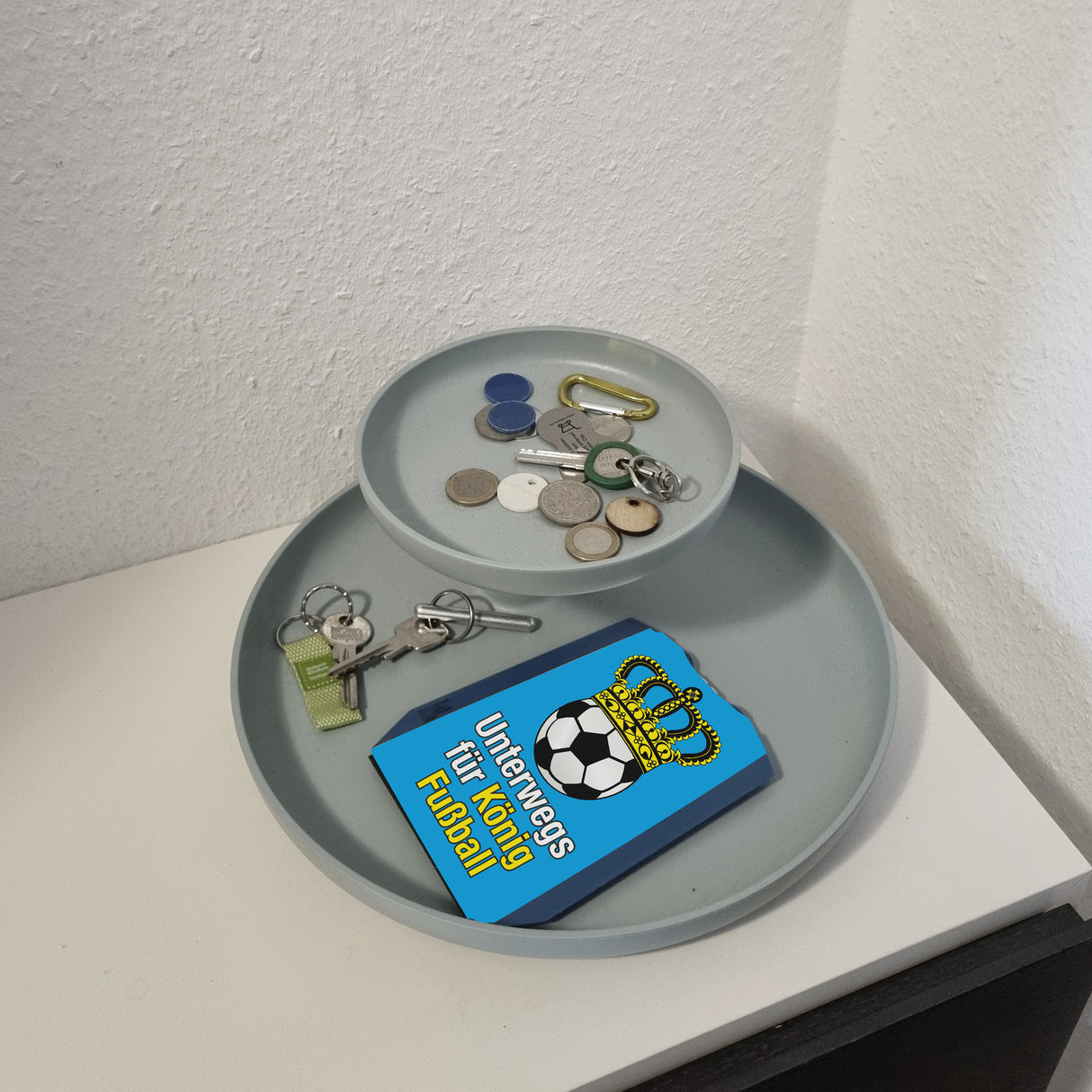 Fußball mit Krone Parkscheibe mit Spruch Unterwegs für König Fussball