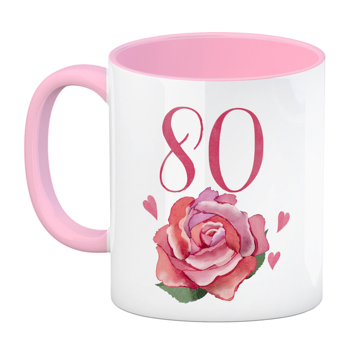 80. Geburtstag Rose Kaffeebecher