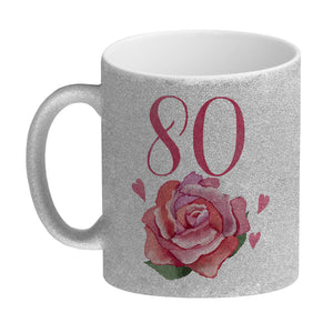 80. Geburtstag Rose Kaffeebecher