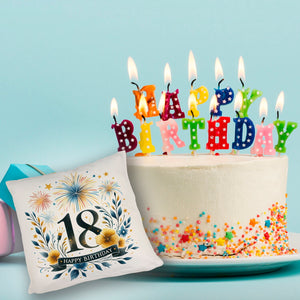 18. Geburtstag Kissen mit Spruch Happy Birthday 18