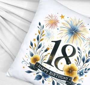 18. Geburtstag Kissen mit Spruch Happy Birthday 18