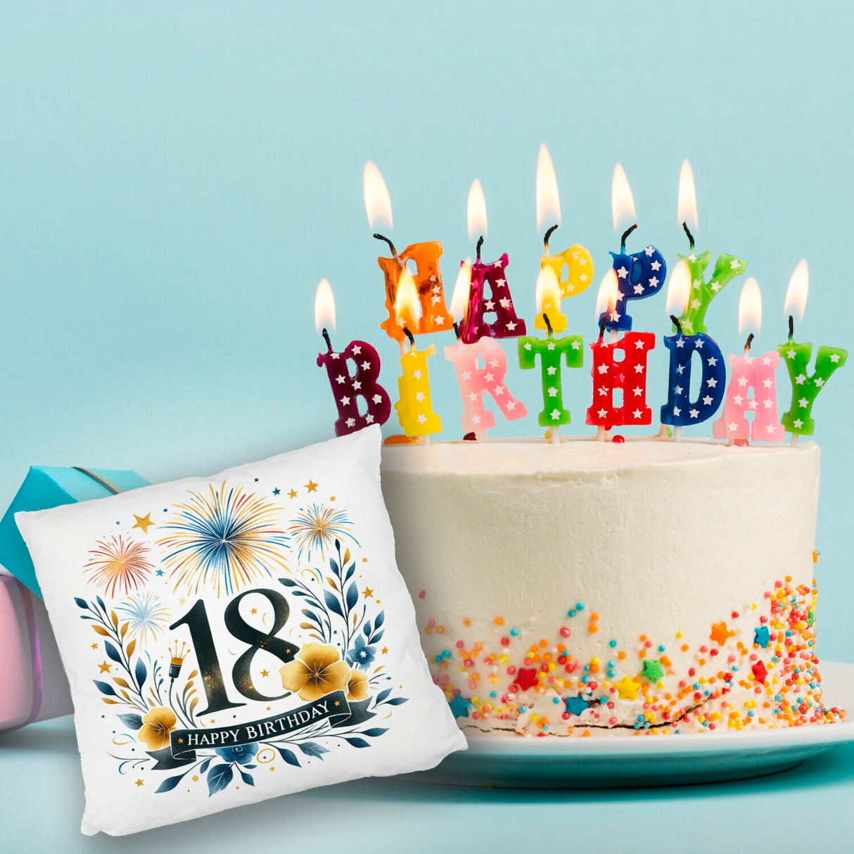18. Geburtstag Kissen mit Spruch Happy Birthday 18