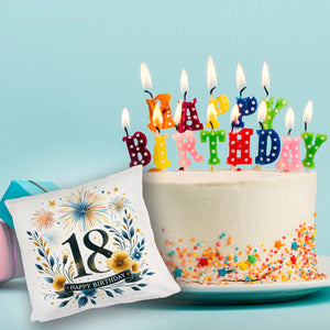 18. Geburtstag Kissen mit Spruch Happy Birthday 18