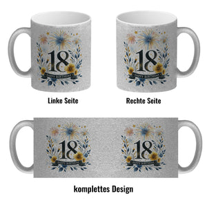 18. Geburtstag Kaffeebecher mit Spruch Happy Birthday 18