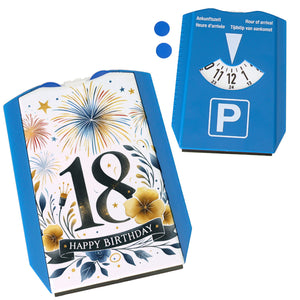 18. Geburtstag Parkscheibe mit Spruch Happy Birthday 18