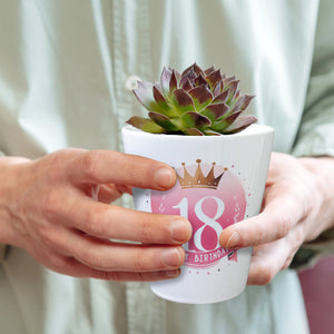 Happy Birthday 18 Krone Blumentopf