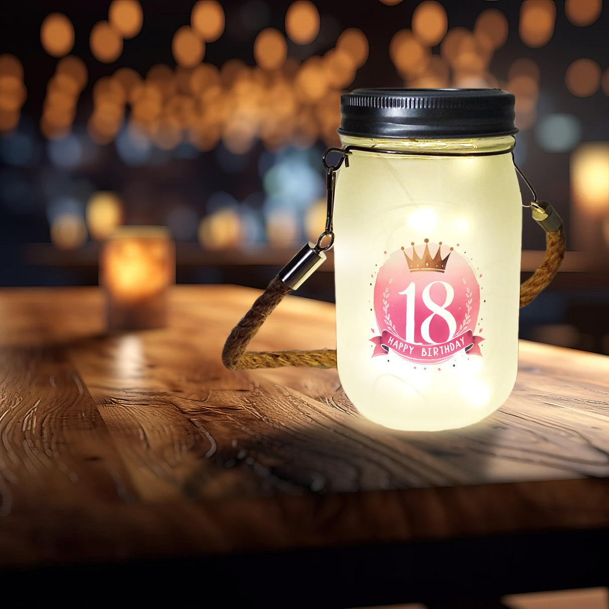 Happy Birthday 18 Krone Solarlicht