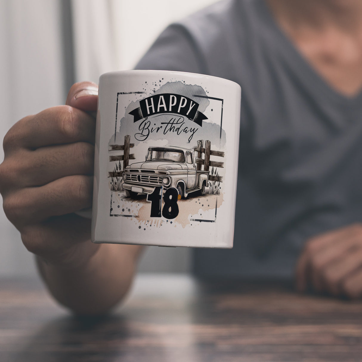Happy Birthday 18 Auto Kaffeebecher