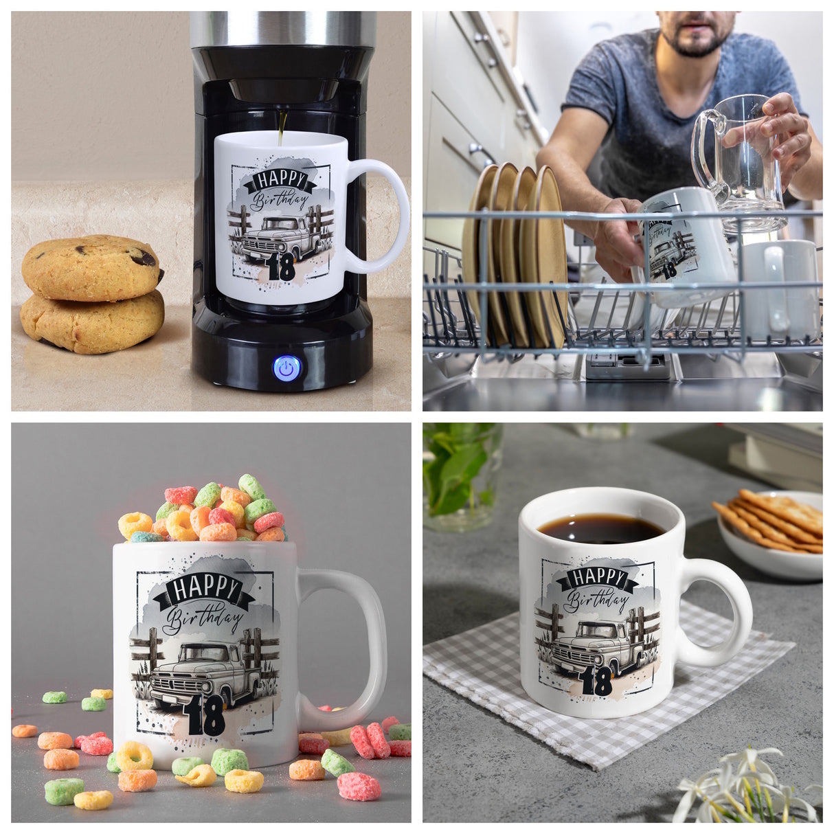 Happy Birthday 18 Auto Kaffeebecher