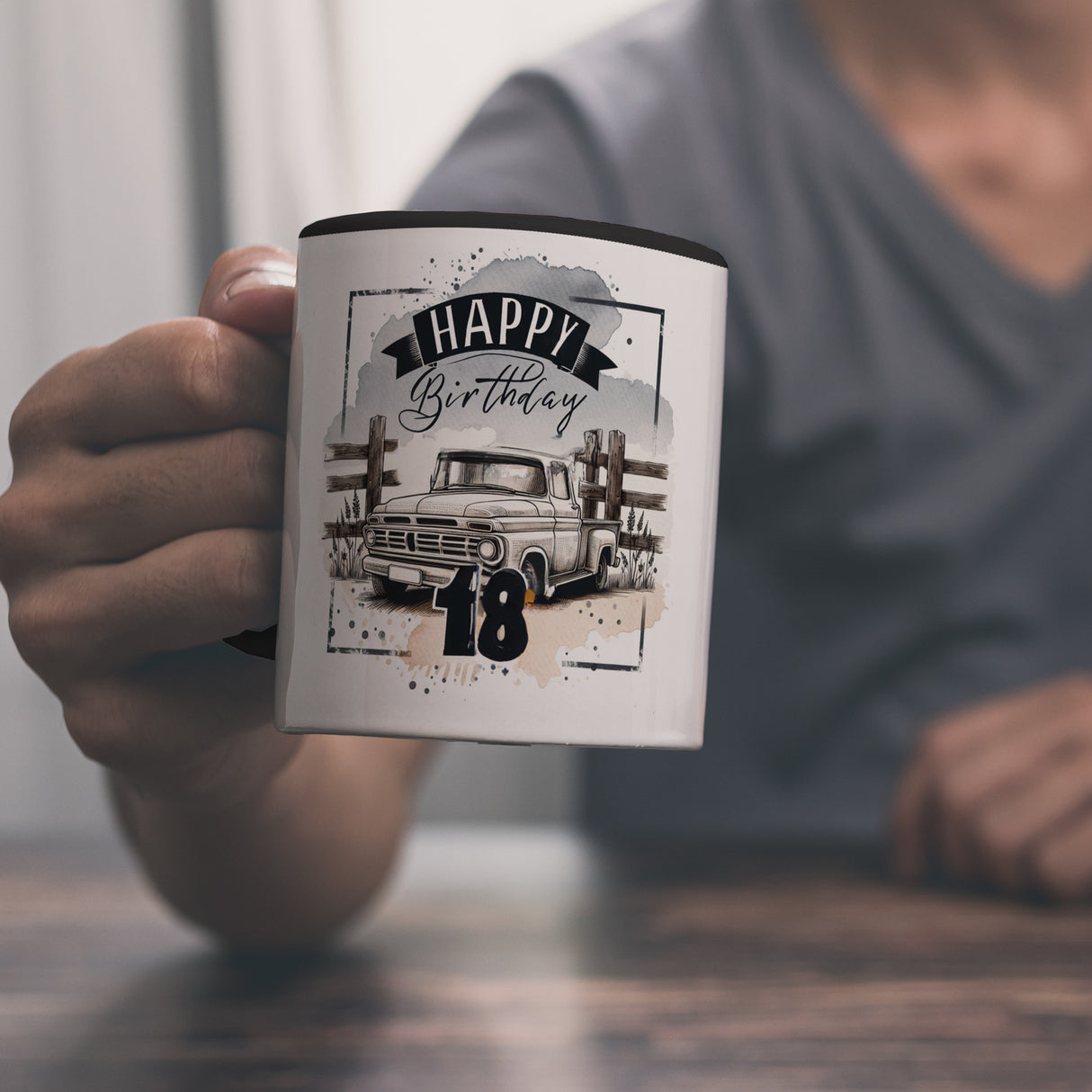 Happy Birthday 18 Auto Kaffeebecher