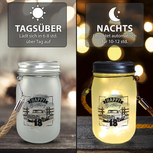 Happy Birthday 18 Auto Solarlicht