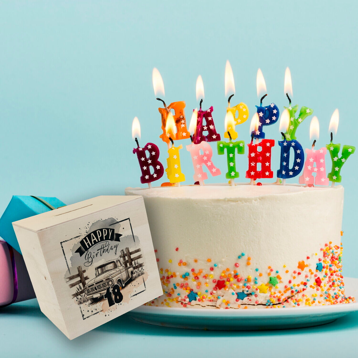 Happy Birthday 18 Auto Spardose