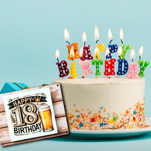 18. Geburtstag Bier Metallschild in 15x20 cm mit Spruch Happy Birthday 18