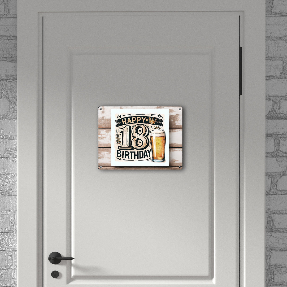 18. Geburtstag Bier Metallschild in 15x20 cm mit Spruch Happy Birthday 18