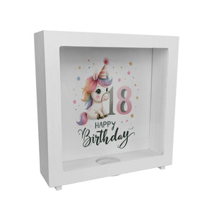 18. Geburtstag mit niedlichem Pferd Spardose mit Spruch Happy Birthday 18