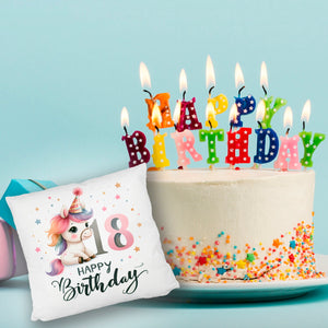 18. Geburtstag mit niedlichem Pferd Kissen mit Spruch Happy Birthday 18