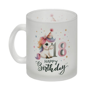 18. Geburtstag mit niedlichem Pferd Kaffeebecher mit Spruch Happy Birthday 18