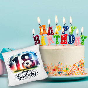 18. Geburtstag Fußball Kissen mit Spruch Happy Birthday 18