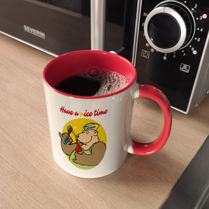 Eisbär mit Waffeleis Kaffeebecher mit Spruch Have a nice time