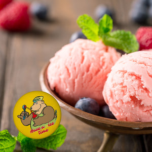 Eisbär mit Waffeleis Magnet rund mit Spruch have a nice time