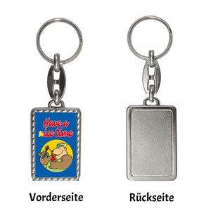 Eisbär mit Waffeleis Schlüsselanhänger mit Spruch have a nice time
