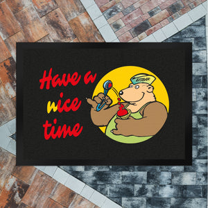 Eisbär mit Waffeleis Fußmatte in 35x50 cm mit Spruch have a nice time