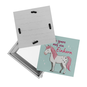 Einhorn Spardose in mintgrün mit Spruch Ich spare auf ein Einhorn