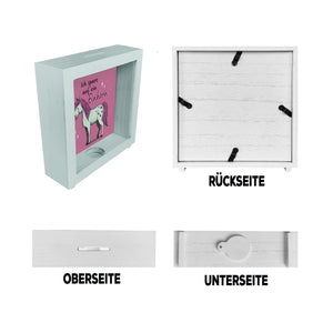 Einhorn Spardose in rosa mit Spruch Ich spare auf ein Einhorn