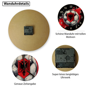 Fußball Albanien Wanduhr