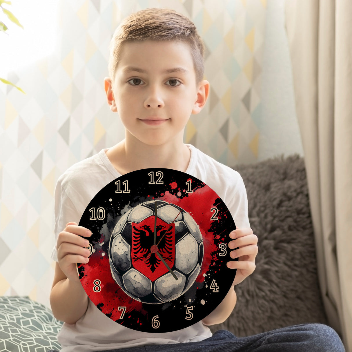 Fußball Albanien Wanduhr