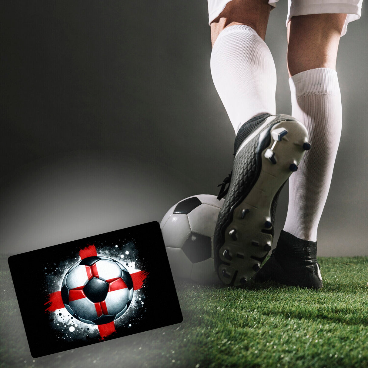 Fußball Englische Flagge Fußmatte in 35x50 cm ohne Rand