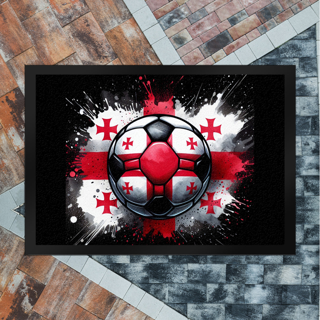 Fußball Georgien Flagge Fußmatte in 35x50 cm
