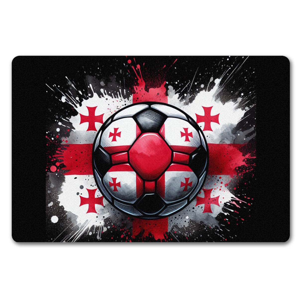 Fußball Georgien Flagge Fußmatte in 35x50 cm ohne Rand