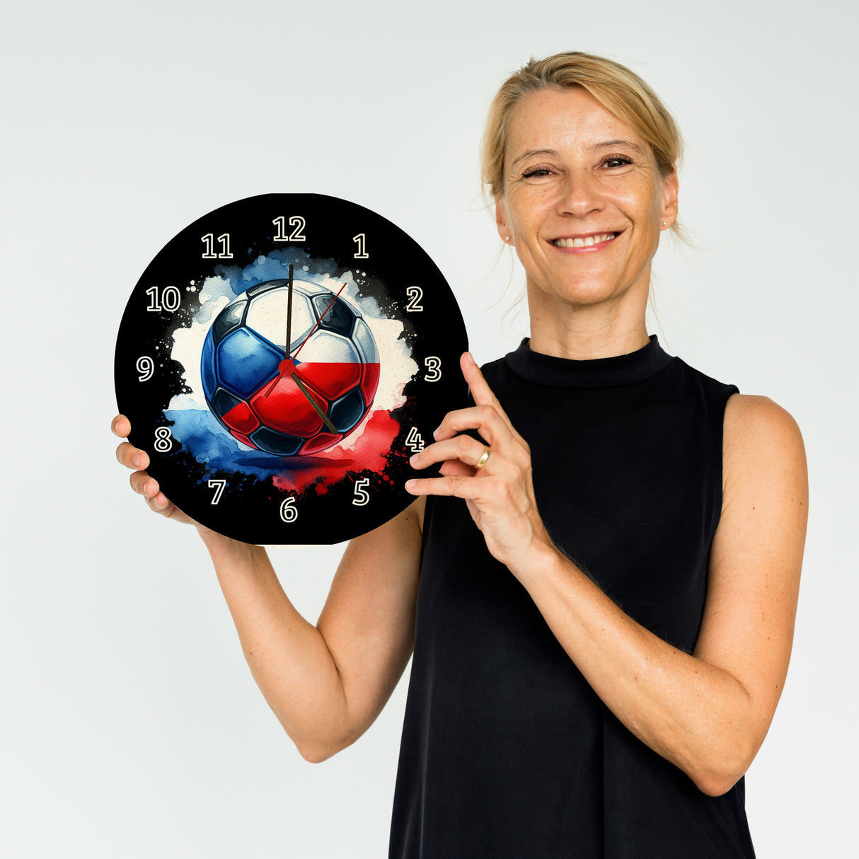 Fußball Tschechien Flagge Wanduhr