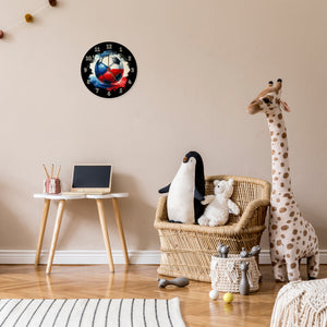 Fußball Tschechien Flagge Wanduhr