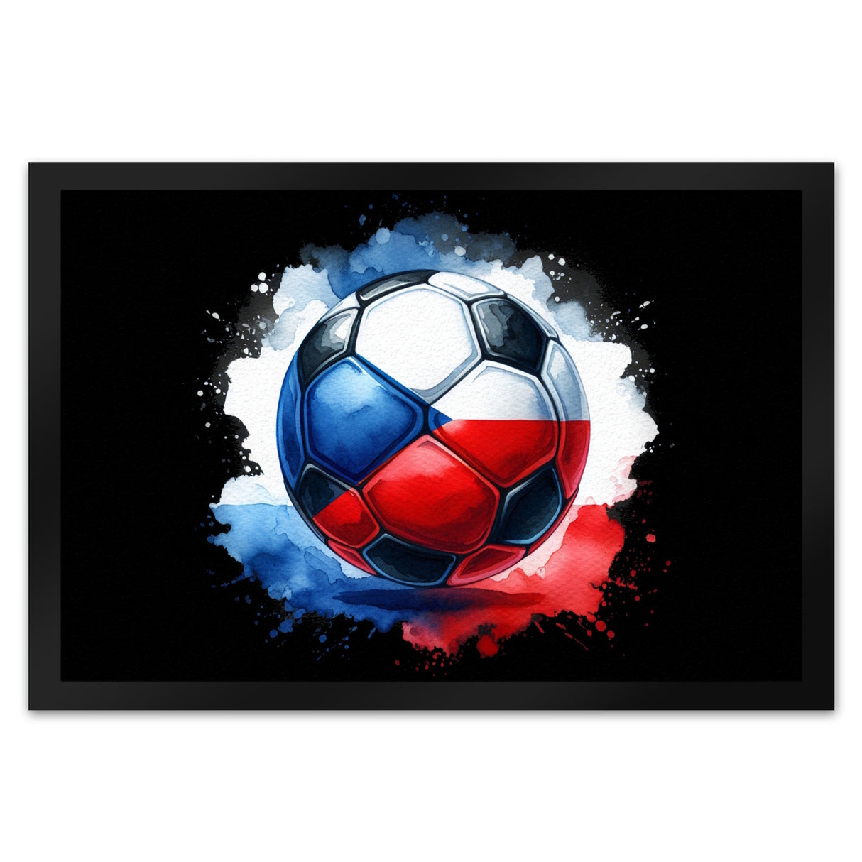 Fußball Tschechien Flagge Fußmatte in 35x50 cm