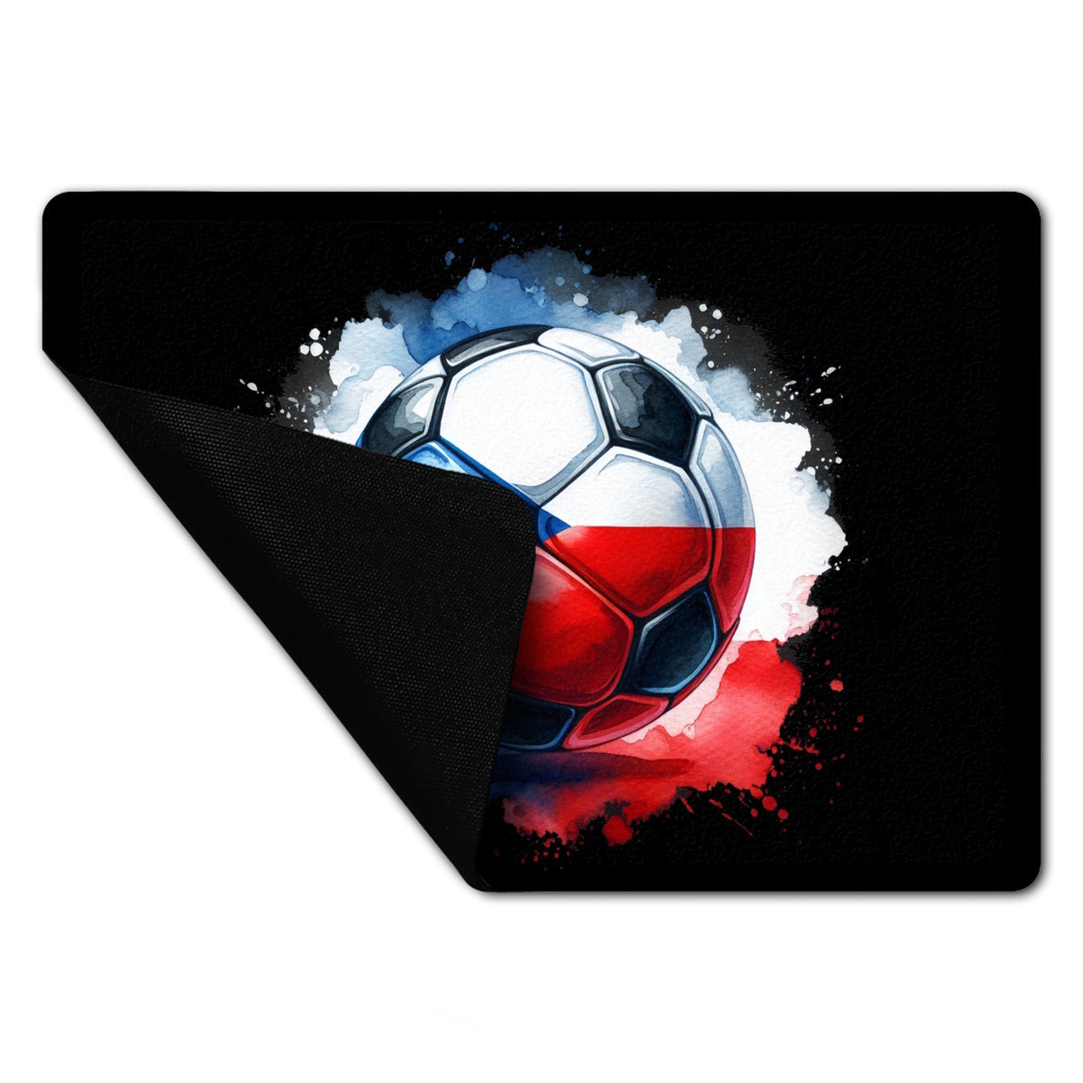 Fußball Tschechien Flagge Fußmatte in 35x50 cm ohne Rand