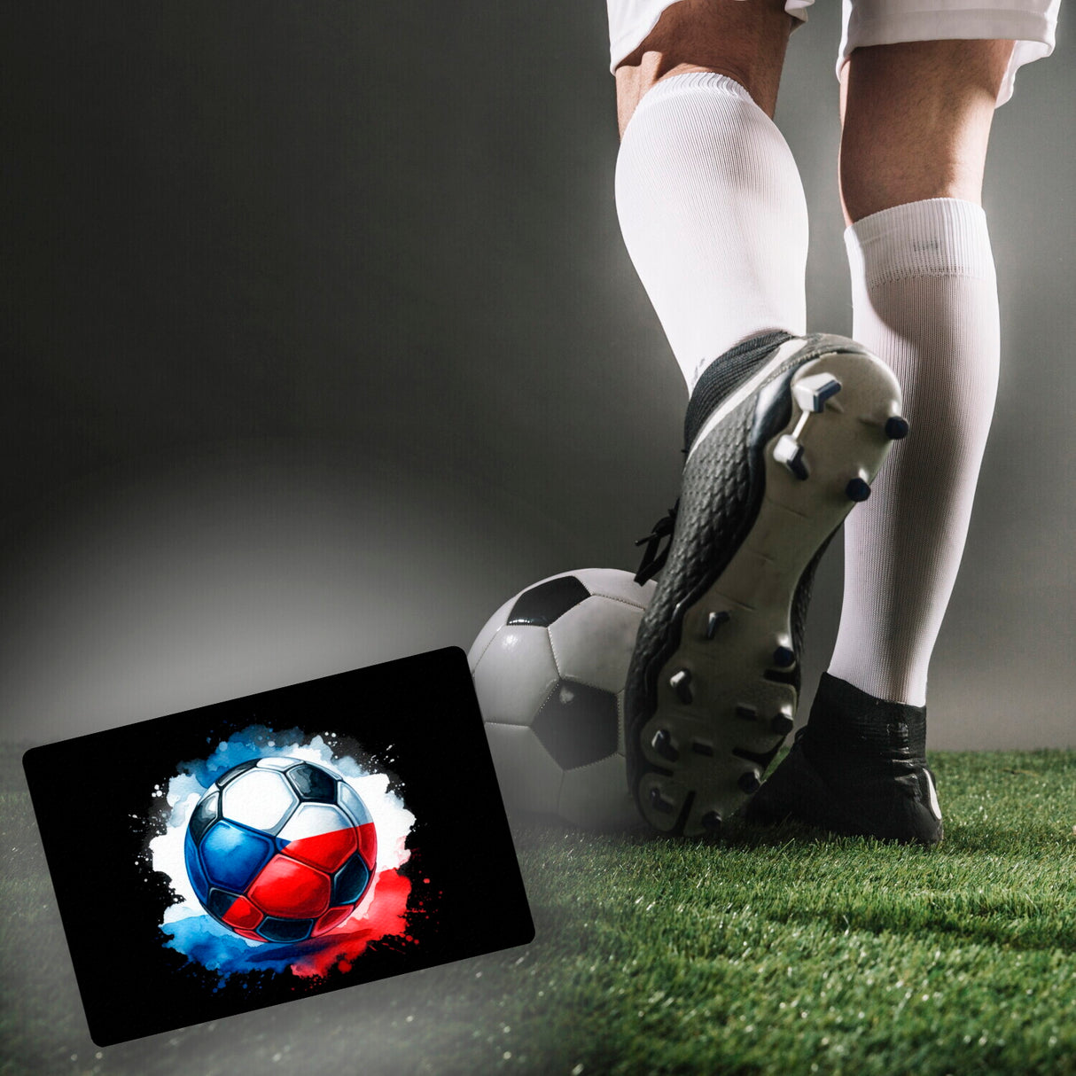 Fußball Tschechien Flagge Fußmatte in 35x50 cm ohne Rand