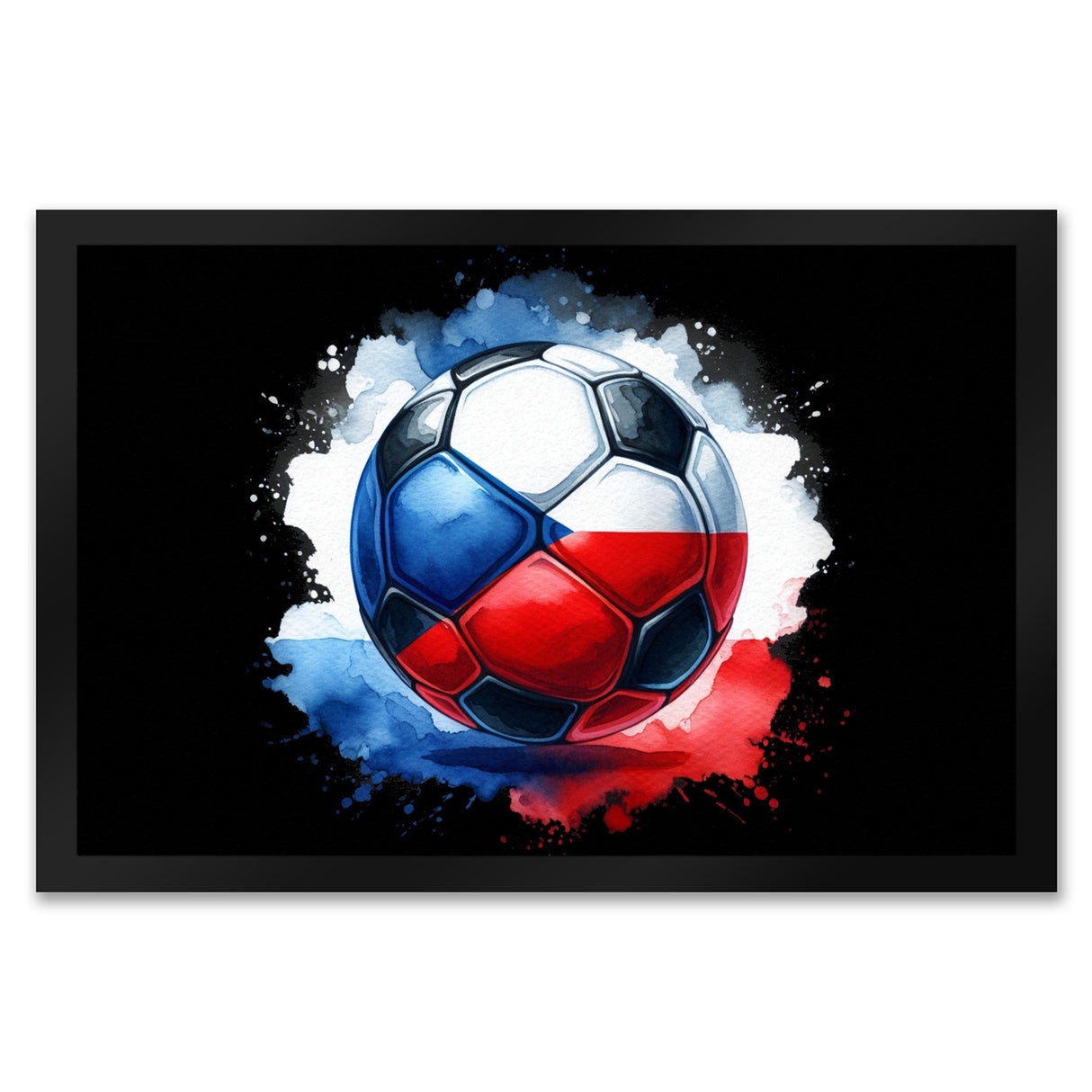Fußball Tschechien Flagge Fußmatte in 35x50 cm