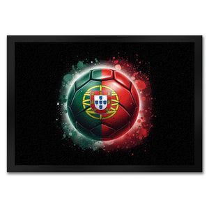 Fußball Portugal Flagge Fußmatte in 35x50 cm