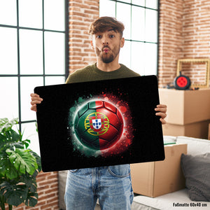 Fußball Portugal Flagge Fußmatte in 35x50 cm ohne Rand